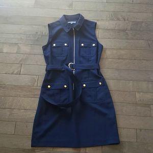 Sharagano Sleeveless Dress Navy